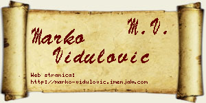 Marko Vidulović vizit kartica
